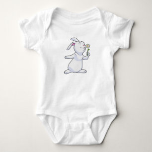 Body Para Bebê Coelho com margarida