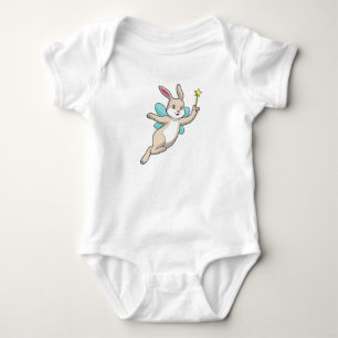 Body Para Bebê Coelho como Fada com varinha mágica