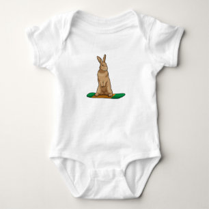 Body Para Bebê Coelho como Snowboarder com Snowboard