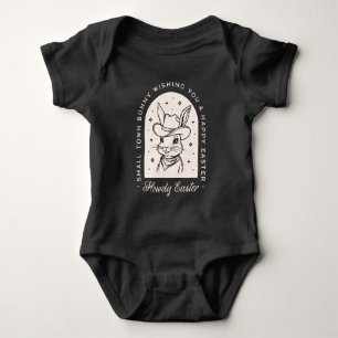 Body Para Bebê Coelho da Páscoa feliz tema western cumprimentos e