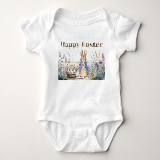 Body Para Bebê coelho de Páscoa (Frente)