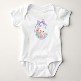 BODY PARA BEBÊ COELHO DE PÁSCOA BRANCO FOFO EM OVO DE PÁSCOA