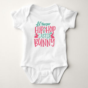 Body Para Bebê Coelho de Páscoa Personalizado ADICIONE NOME Lil H
