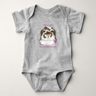 Body Para Bebê Coelho do Lop do Felpudo Adorável com Tulip Rosa
