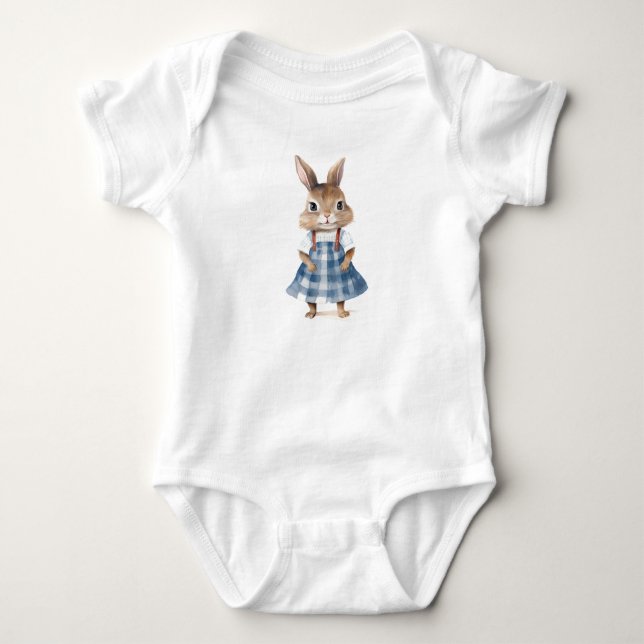 Body Para Bebê Coelho doce de bebê em um vestido (Frente)