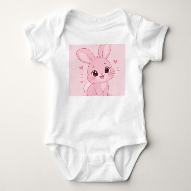 Body Para Bebê coelho fofo (Frente)