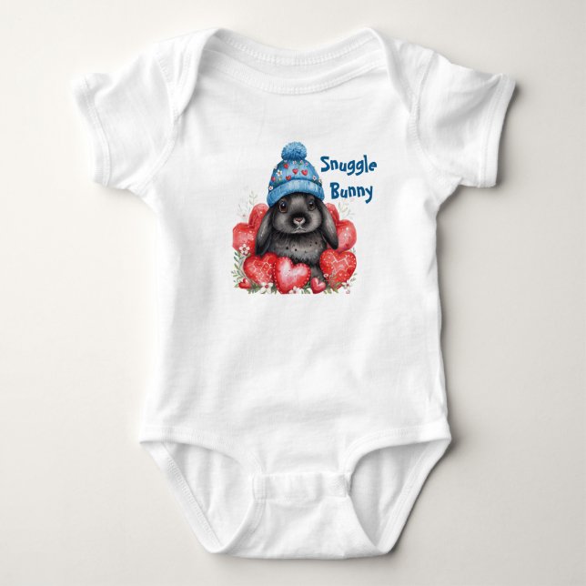 Body Para Bebê Coelho fofo: Coração de amor (Frente)