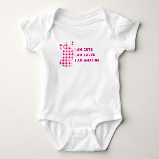 BODY PARA BEBÊ COELHO FOFO ROSA EU SOU FOFO  (Frente)