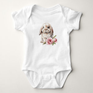 Body para Bebê Coelho Lop Orelhudo Rosa