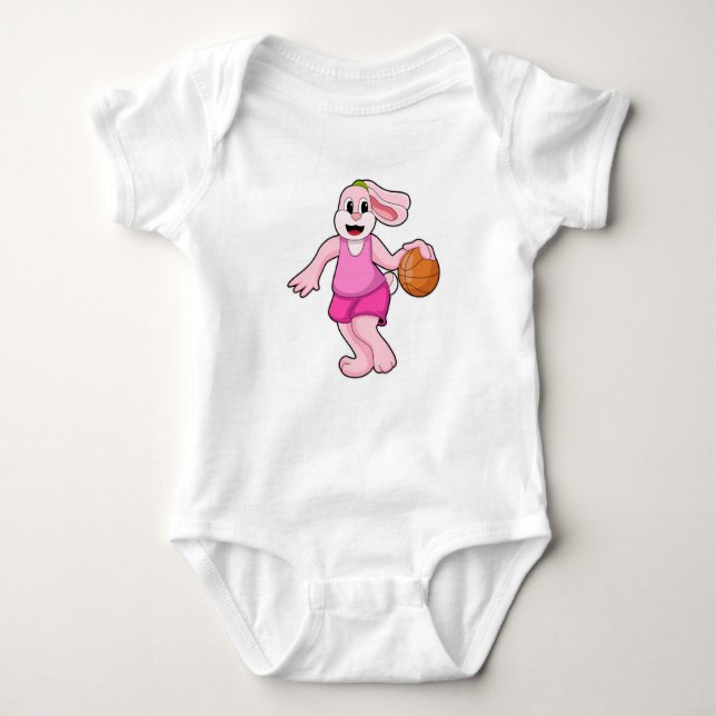 Body Para Bebê Coelho no basquete (Frente)