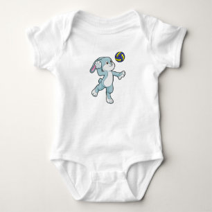 Body Para Bebê Coelho no Esporte com Voleibol