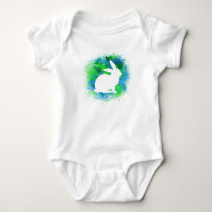 Body Para Bebê Coelho Verde Azul