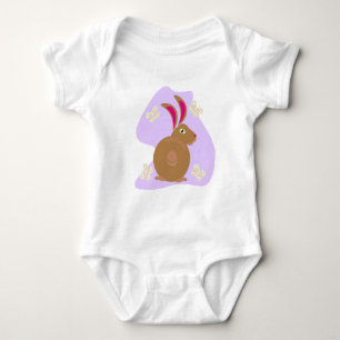Body Para Bebê Coelho vetor bonito, de cor rosa