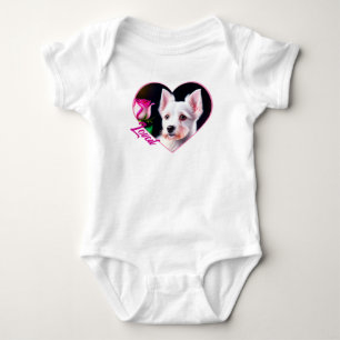 Body Para Bebê Coleção De Cães Doce E Rosa