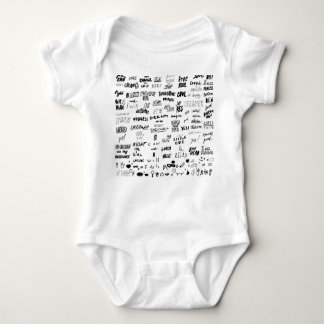 Body Para Bebê Coleção de lettering desenhado à mão, tipografia d