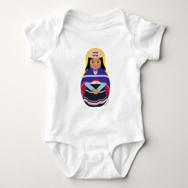 Body Para Bebê Colombiana, Misak Matryoshka Baby Bodycase (Frente)