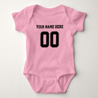 Color/Nome Personalizado Baby Sports Black Jersey