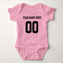 Color/Nome Personalizado Baby Sports Black Jersey