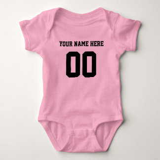 Body Para Bebê Color/Nome Personalizado Baby Sports Black Jersey