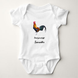 Body Para Bebê Colorful Simplistic Rooster "Strut your stuff!"