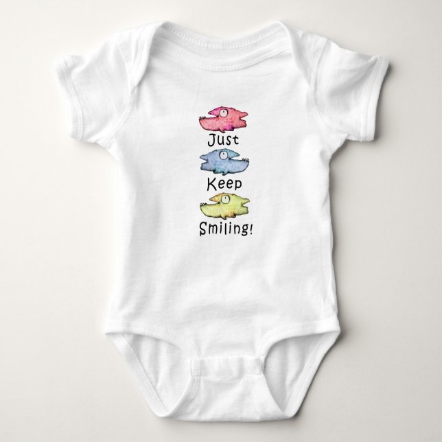 Body Para Bebê Colorful Smiling Fish Baby bodysuit (Frente)
