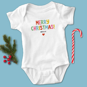 Body Para Bebê Colorida Feliz Festa de Natal