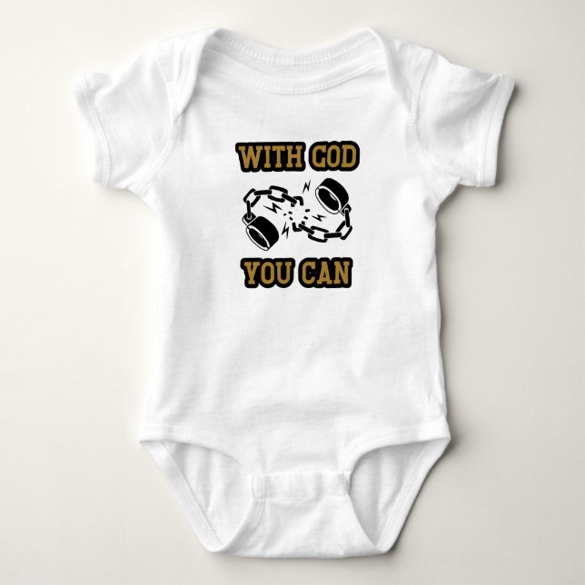Body Para Bebê Com Deus Você Pode Forte Fé (Frente)