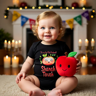 Body Para Bebê 🍎 com texto personalizado e maçã fofa