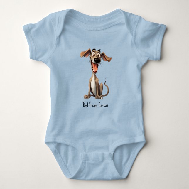Body Para Bebê Com texto personalizado, 🐶louco 🤪 whippet (Frente)
