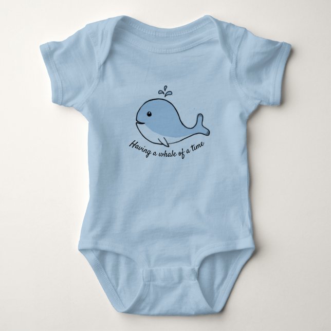 Body Para Bebê Com uma baleia azul-temporã (Frente)