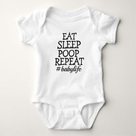Body Para Bebê Coma cocô de sono Repete Babilylife White