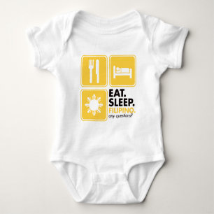 Body Para Bebê Coma o filipino do sono - amarelo