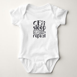 Body Para Bebê Coma o sono Repita Bebê - Engraçada roupa de bebê