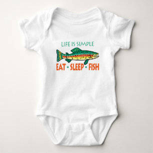 Body Para Bebê Coma Peixe De Sono - Pesca Engraçada