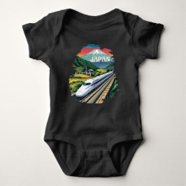 Body Para Bebê Comboio a bala japonês e Monte Fuji