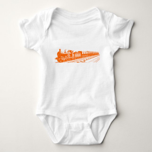 Body Para Bebê Comboio Vintage - Laranja (Frente)