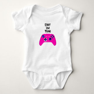 Body Para Bebê Comece 'em jovem body de bebê gamer rosa