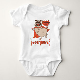 Body Para Bebê Comer é o meu super poder, estilo cômico de manto