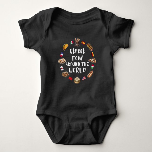 Body Para Bebê Comida de rua em todo o mundo (Frente)