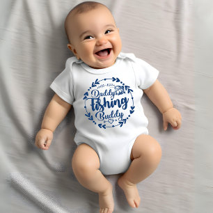 Body Para Bebê Companheiro de pesca de Pai Blue Unisex