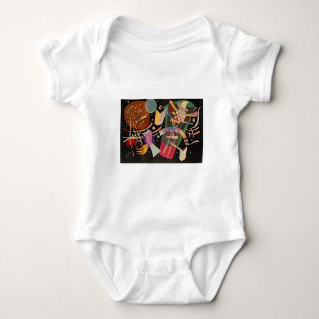 Body Para Bebê Composição X de Kandinsky Obra de Arte Abstrata (Frente)