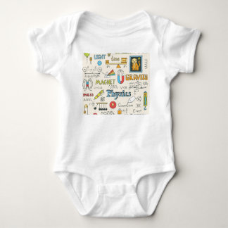 Body Para Bebê Conceitos de física, estilo vintage desenhado à mã