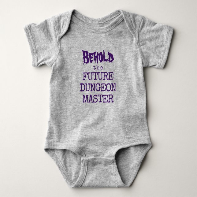 Body Para Bebê Conheça o Bodysuit de Bebê Dungeon Master do Futur (Frente)