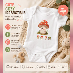 Body Para Bebê Conjunto de Bebê Cogumelo Fofo – Kawaii Cottagecor