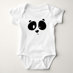 Body Para Bebê Conjunto de Bebê com Rosto de Panda Minimalista Fo