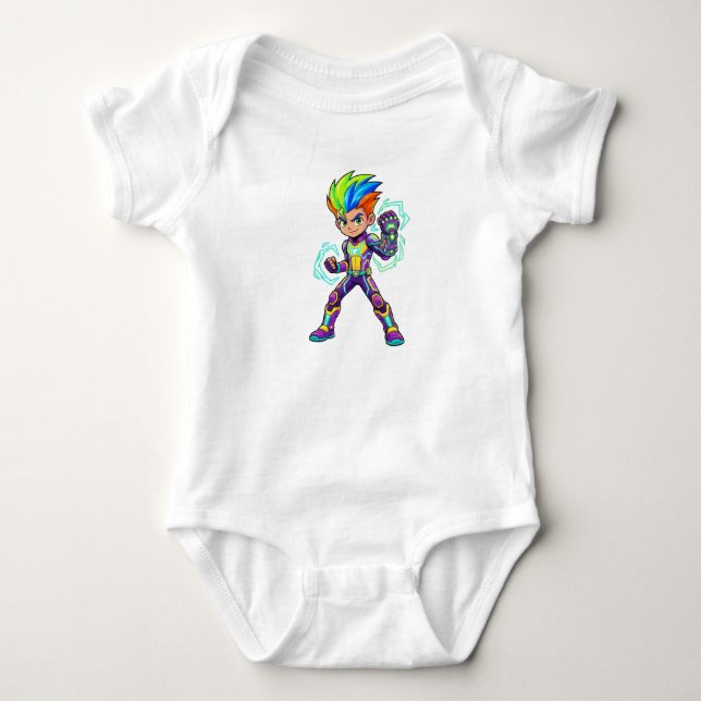 Body Para Bebê Conjunto de Bebê de Super-Herói de Anime Fofo - Ca (Frente)