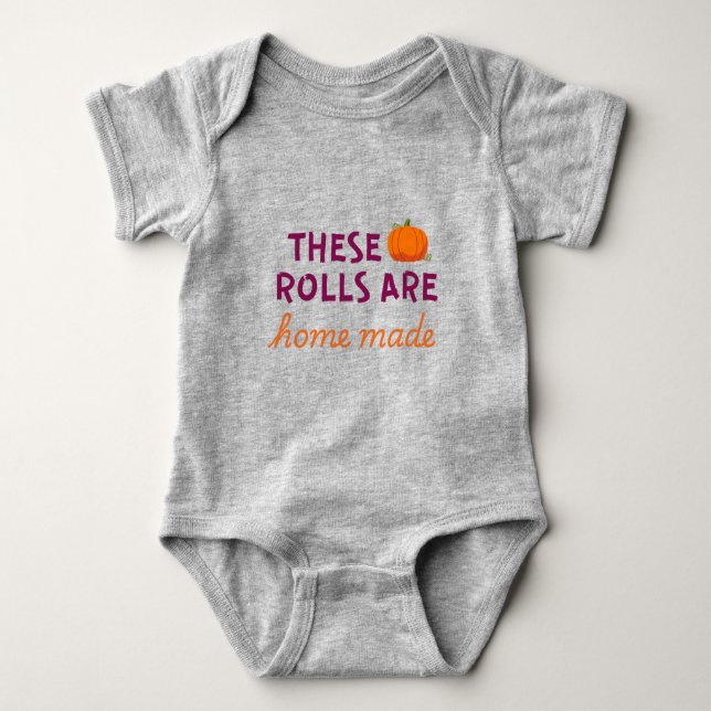Body Para Bebê Conjunto de Bebê Dia de Ação de Graças Engraçado,  (Frente)
