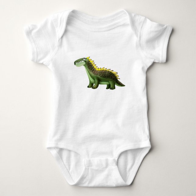 Body Para Bebê Conjunto de Bebê Dinossauro Verde Fofo - Bodysuit  (Frente)