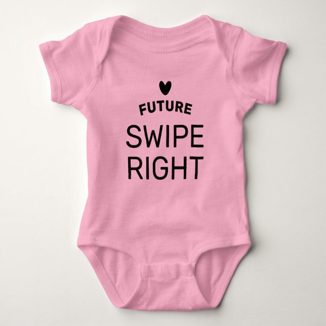 Body Para Bebê Conjunto de bebê Future Swipe Right para menina re (Frente)