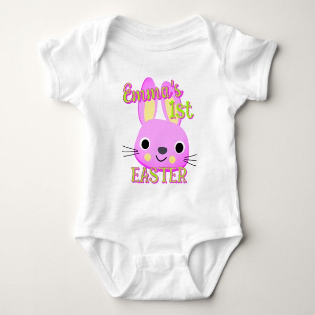 Body Para Bebê Conjunto de Bebê Infantil Coelho de PÁSCOA Persona (Frente)